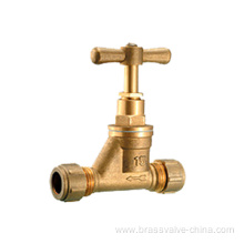 Brass compression stop valve